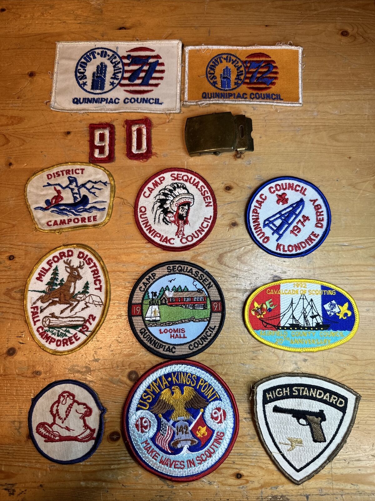 Lot of over 12 Boy Scout Troop Patches, Council Shoulder Patches, 1960s-1990s
