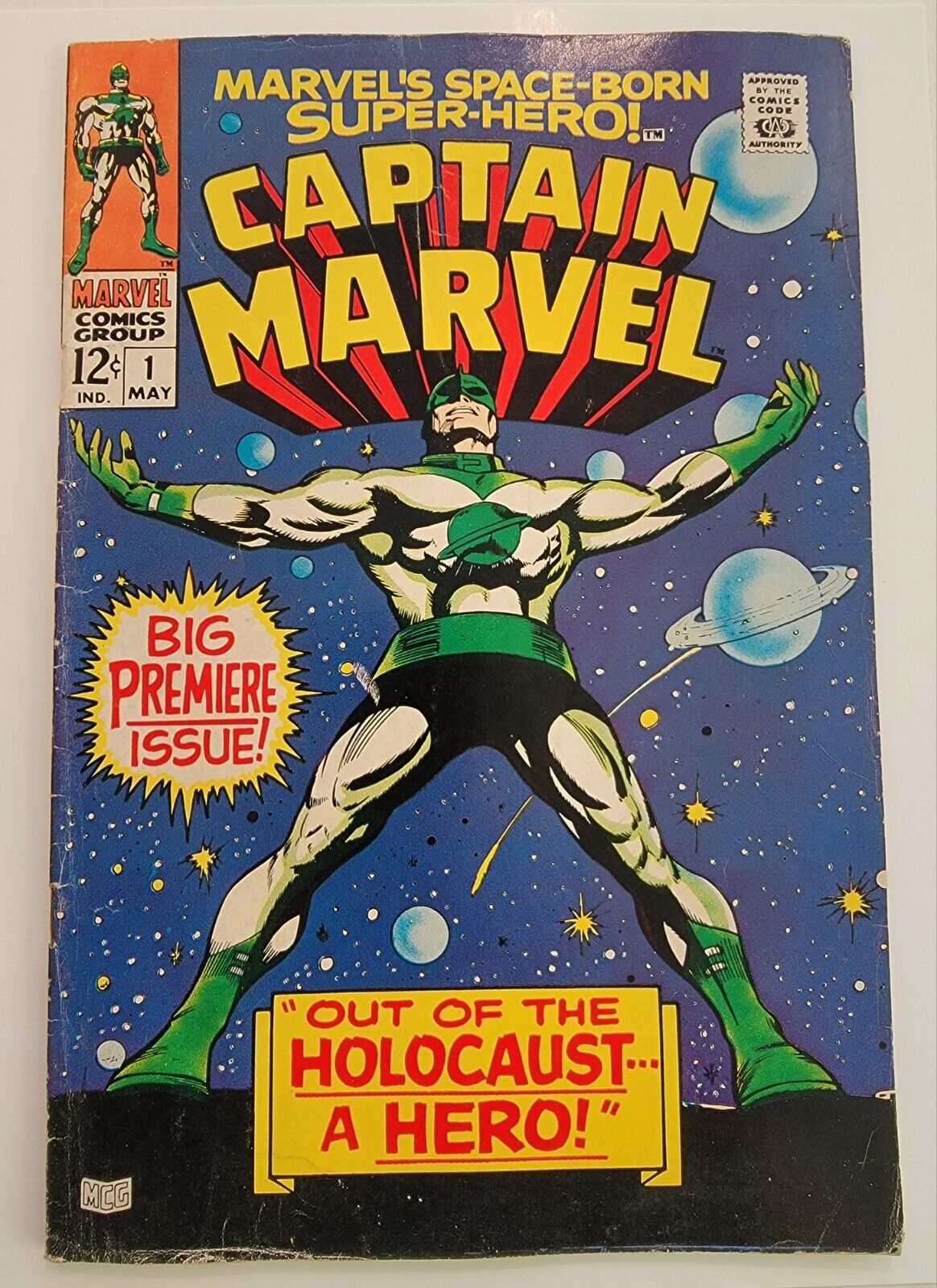 Captain Marvel #1 VG+ Premier issue ~ 2nd App Of Carol Danvers 1968 Roy Thomas