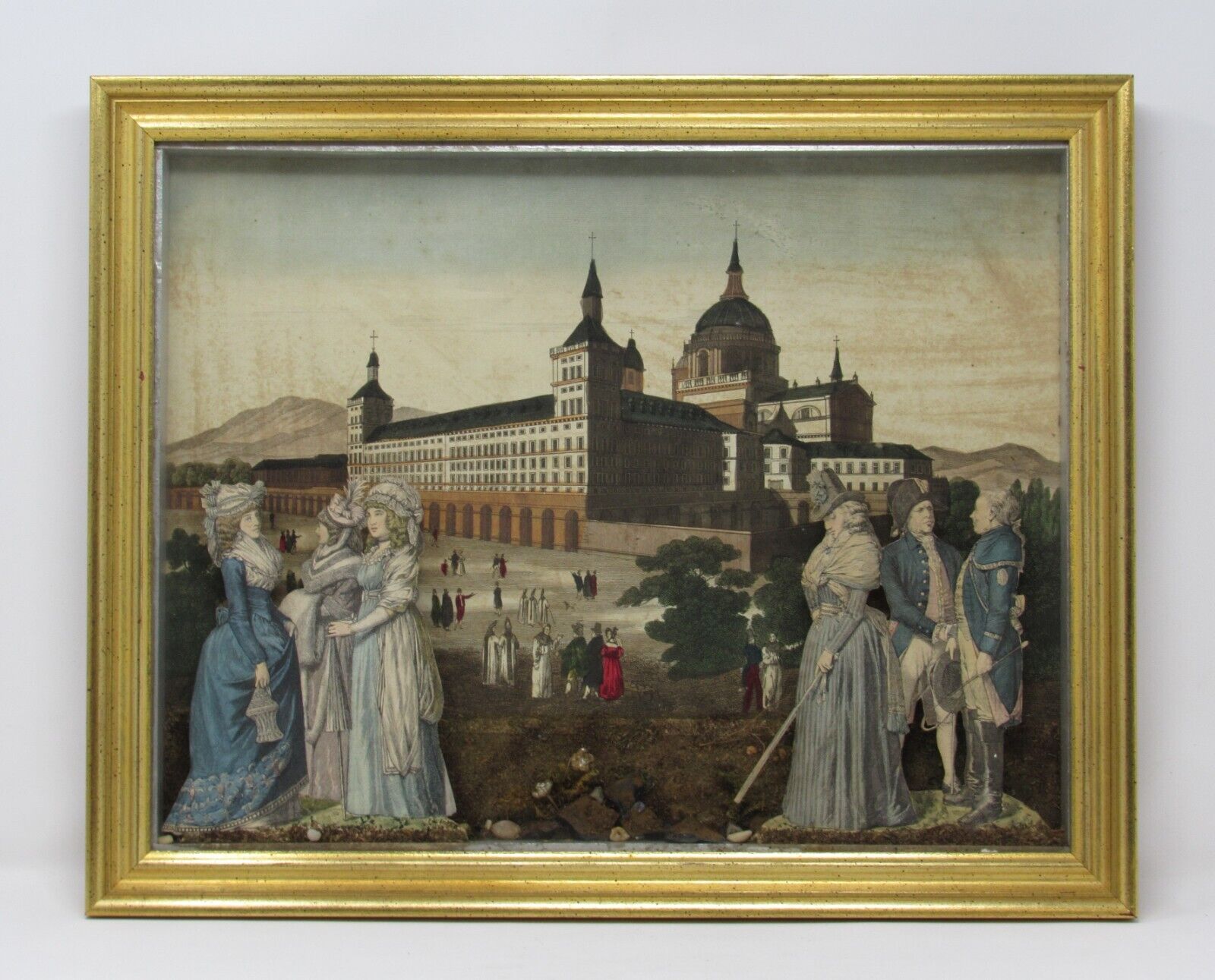 18th Century French Diorama Shadowbox of the Monastery Escurial in Madrid