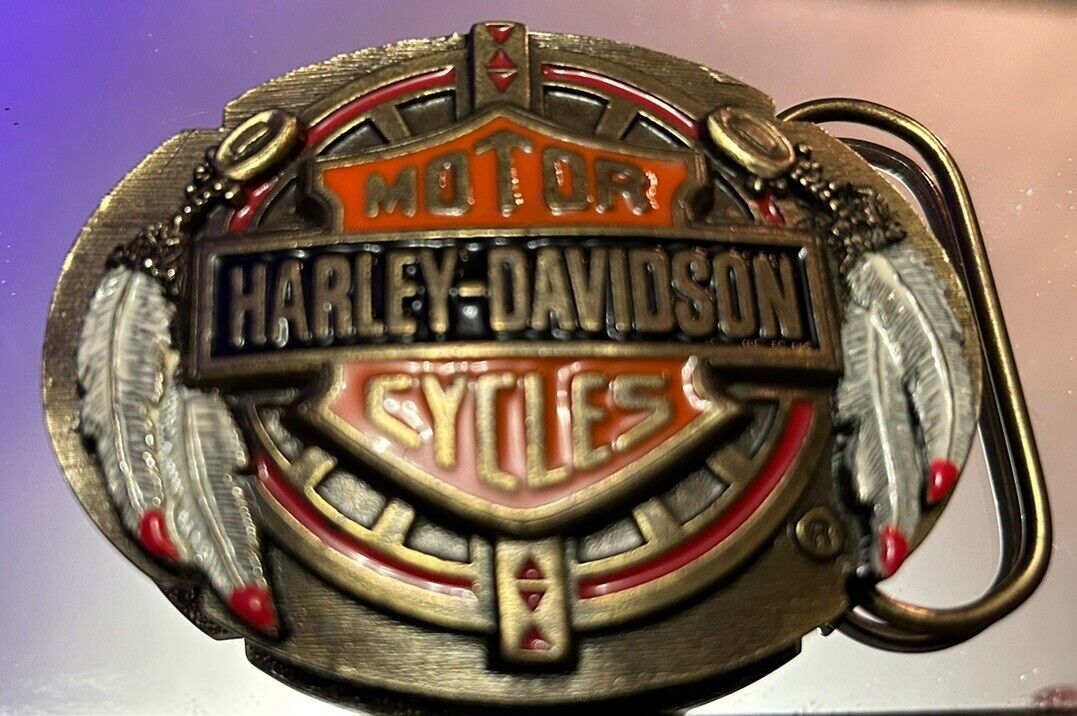 RARE Vintage Harley Davidson Belt Buckle 1992 Harmony U-88 Eagle MINT