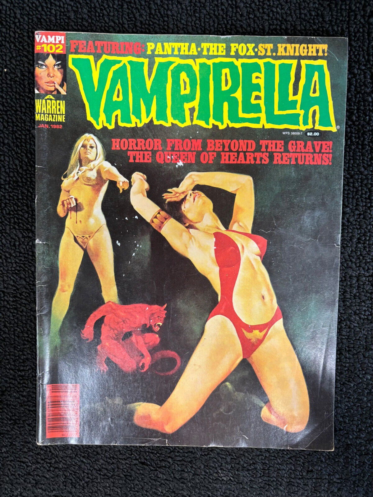 Vintage Vampirella Comic Jan 1982 #102 Warren Magazine Feat. Pantha/The Fox