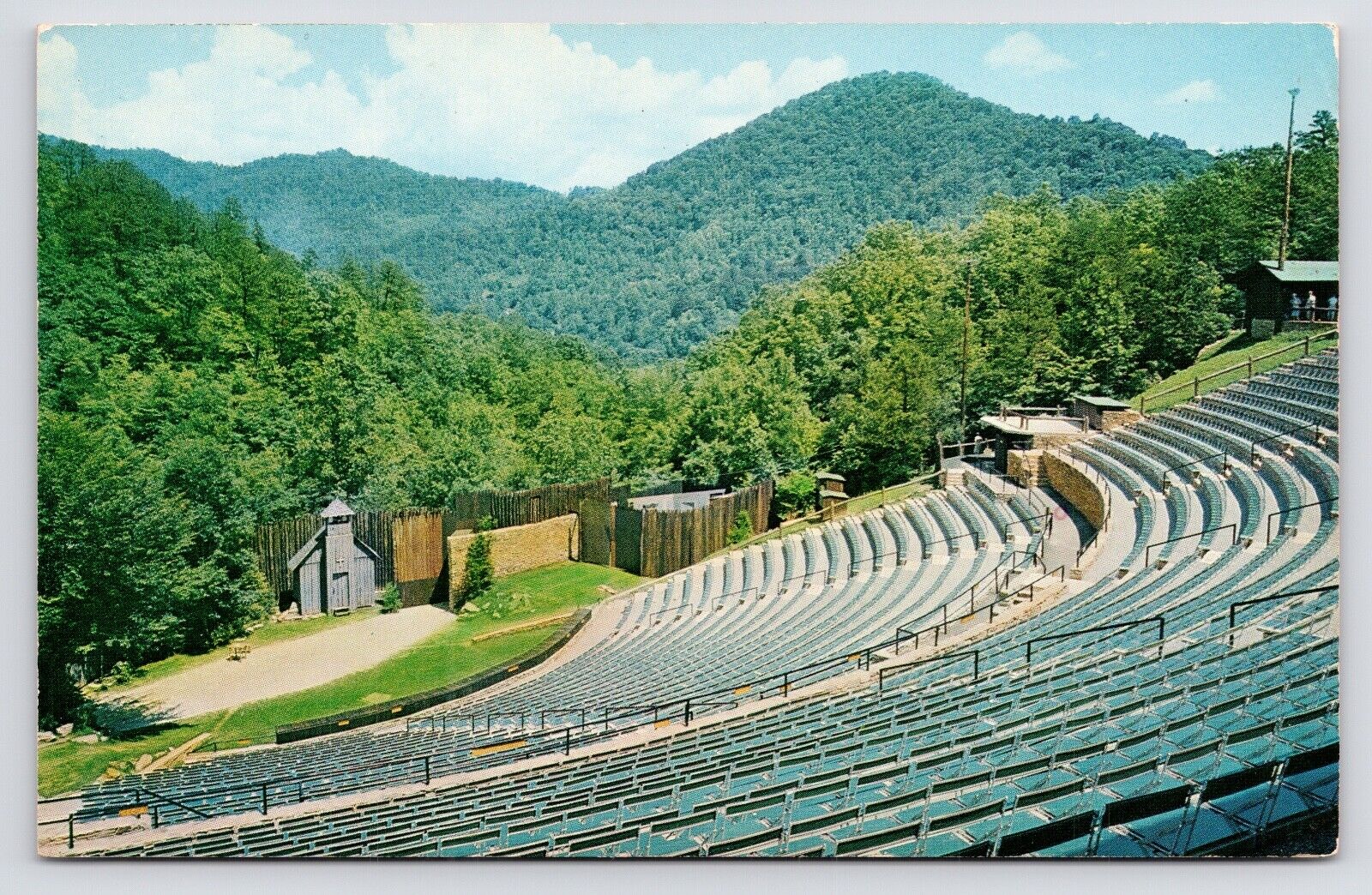 1950s Mountainside Theatre UNTO THESE HILLS Vtg Cherokee North Carolina Postcard
