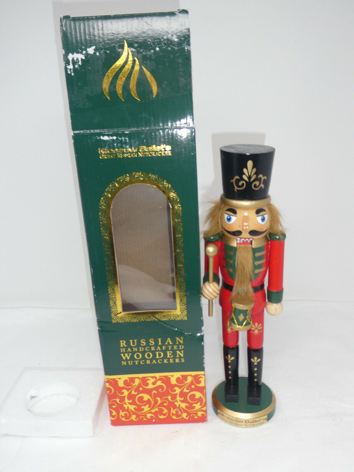 RUSSIAN HANDCRAFTED WOODEN NUTCRACKER MOSCOW BALLET'S W/BOX