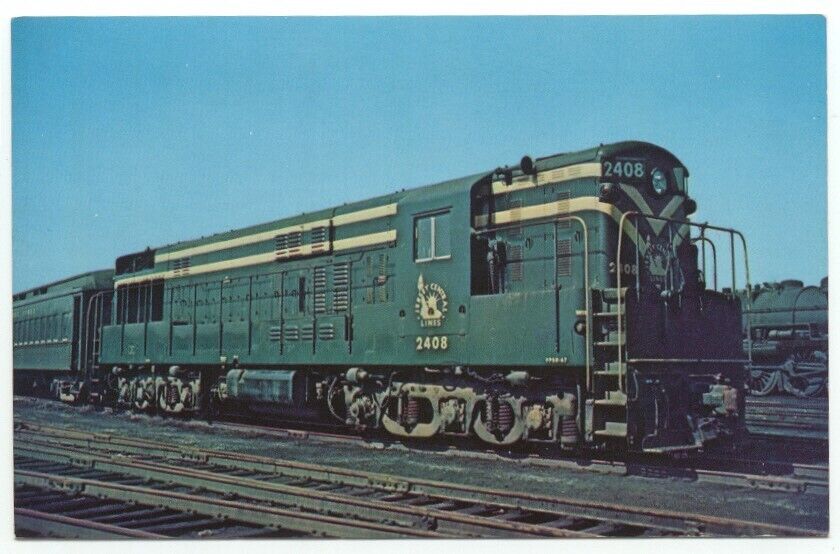 Jersey Central RR Railroad Train Engine Locomotive 2408 Postcard