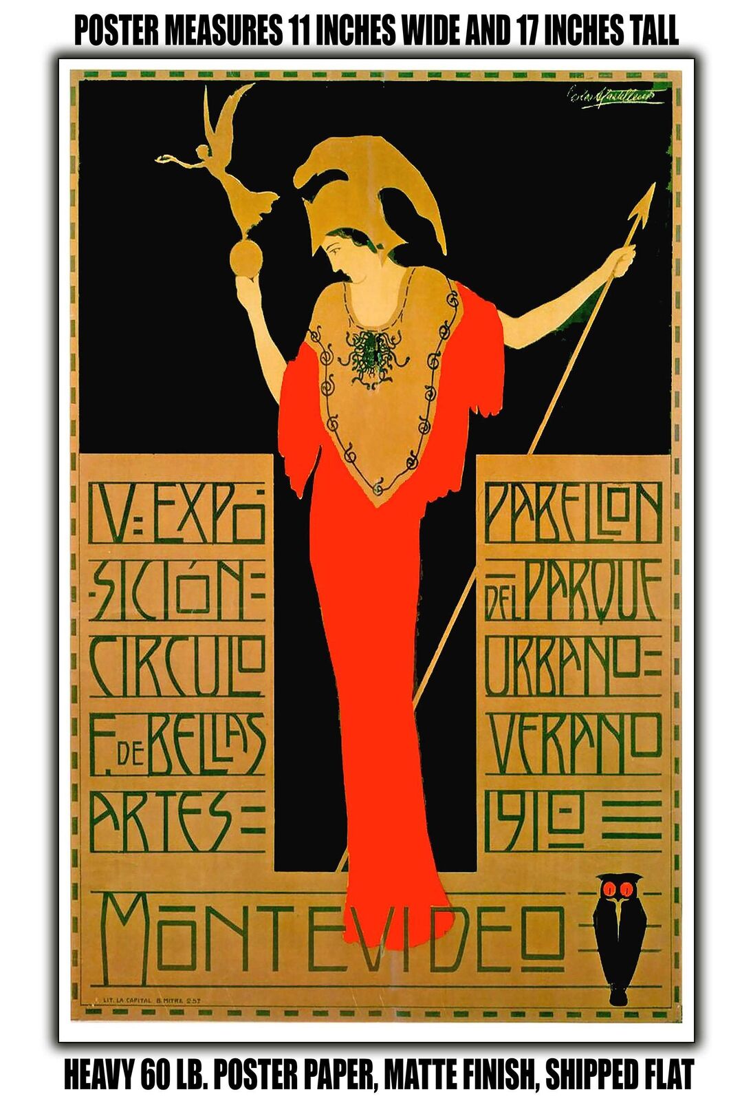 11x17 POSTER - 1910 IV Exhibition Circle F of Fine Arts Montevideo