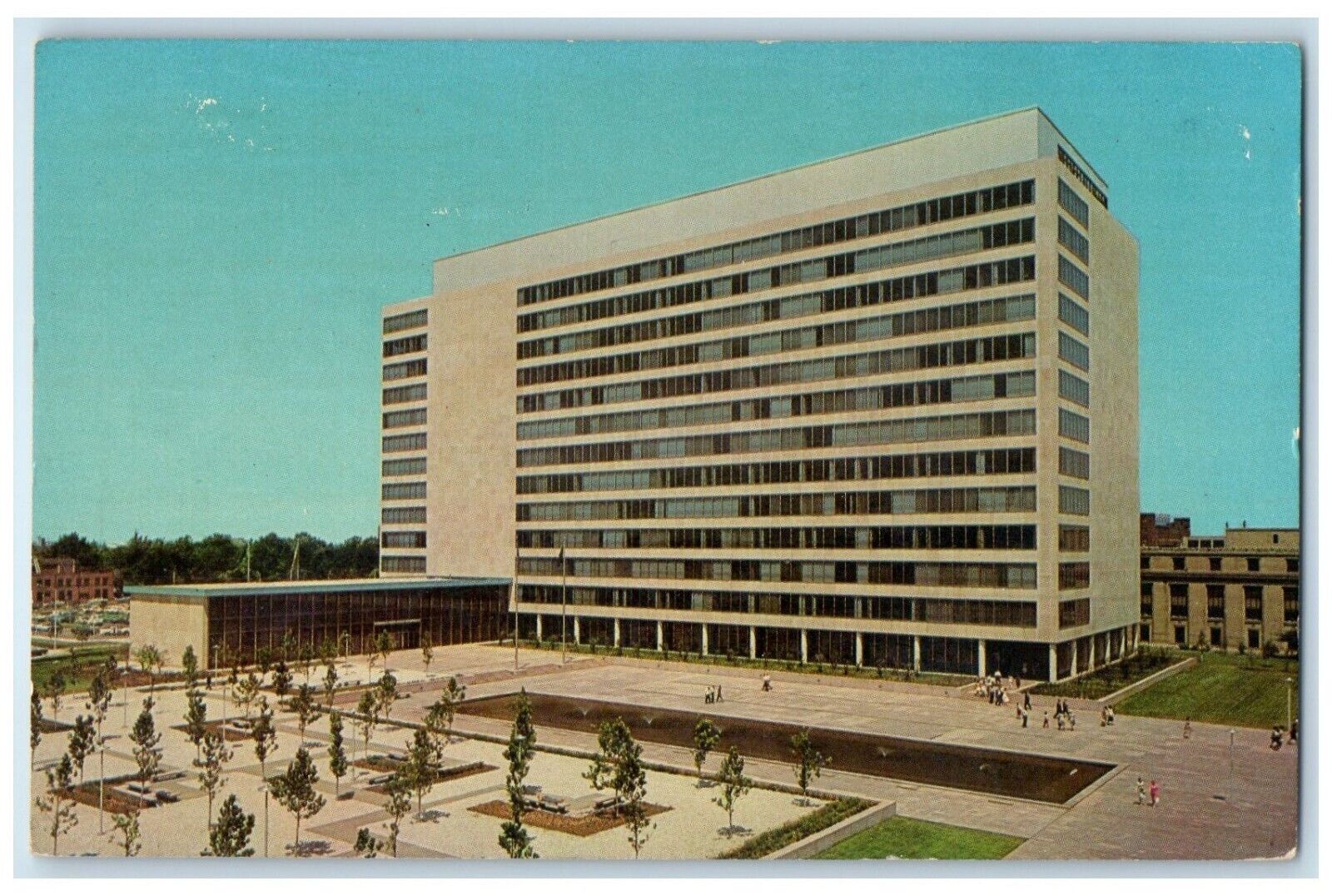 c1960 Indiana State Office Building Exterior View Indianapolis Indiana Postcard