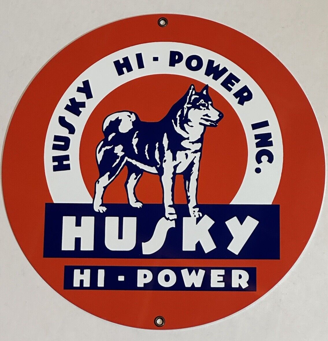 Husky Hi Power Gas Oil Equipment Reproduction Garage Sign