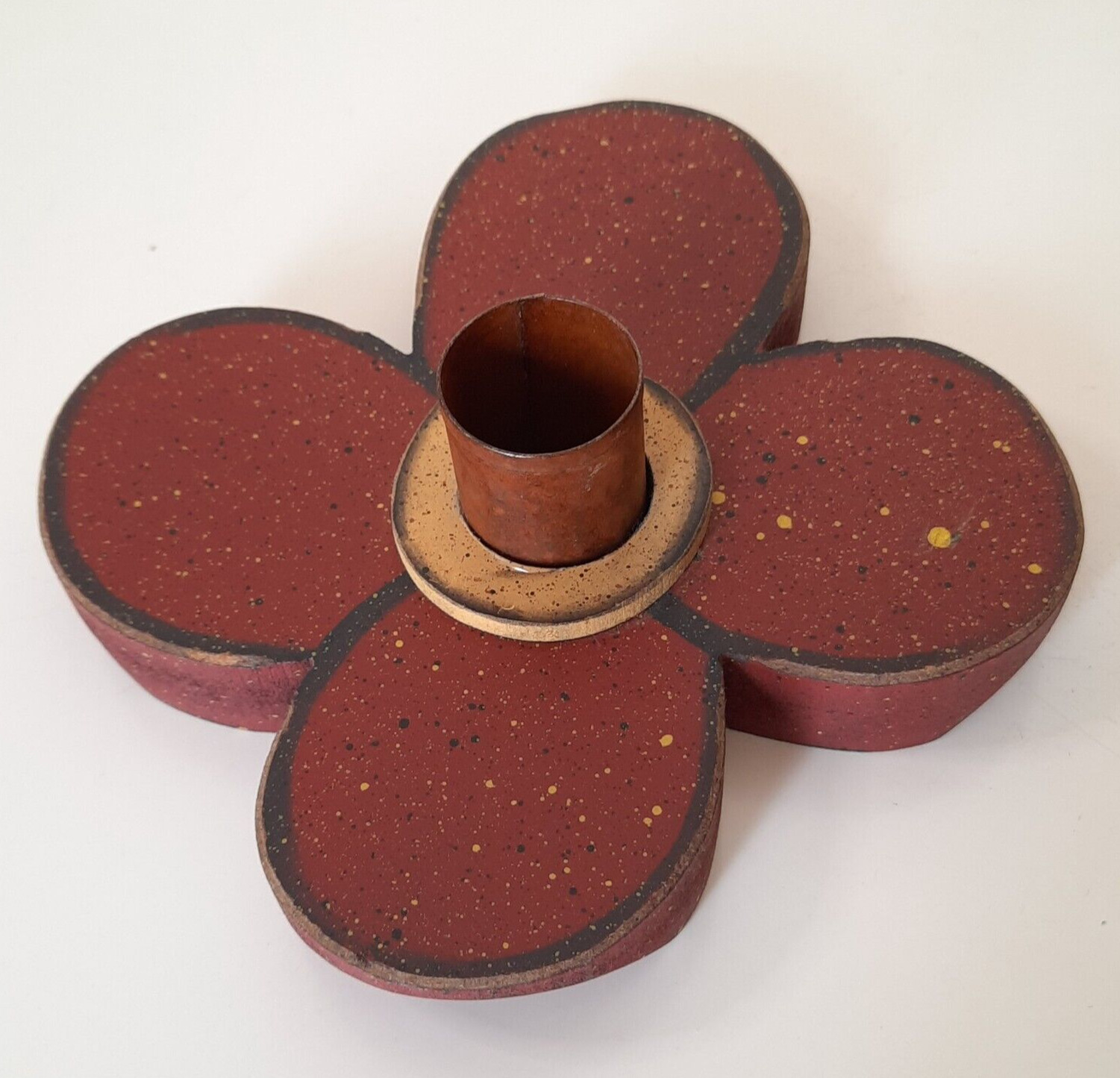 Hand-Painted Flower-Shaped Candlestick Holder - The Hearthside Collection