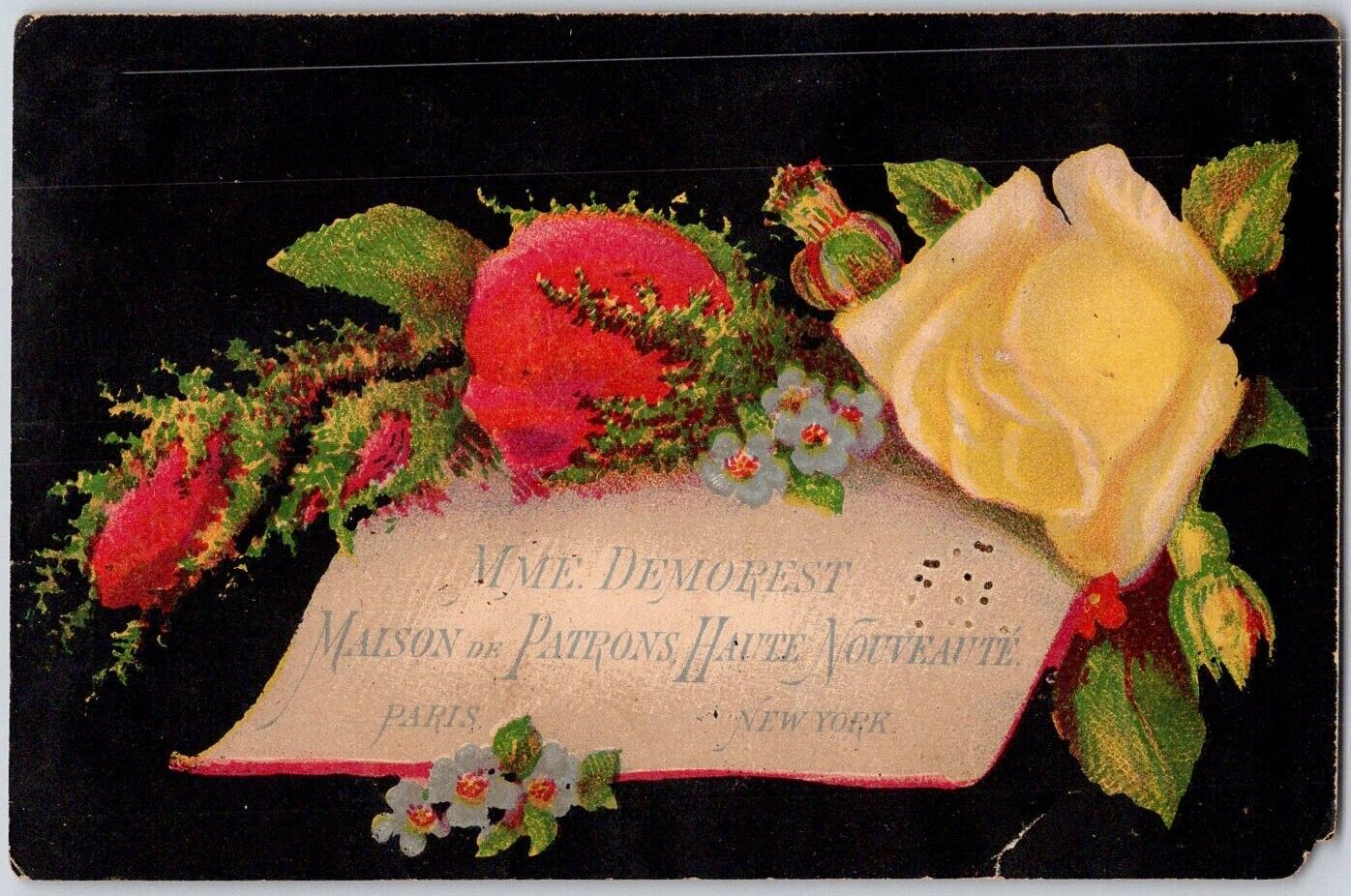Mme Demorest\'s Reliable Patterns Victorian Trade Card Mrs. Rowe Utica NY