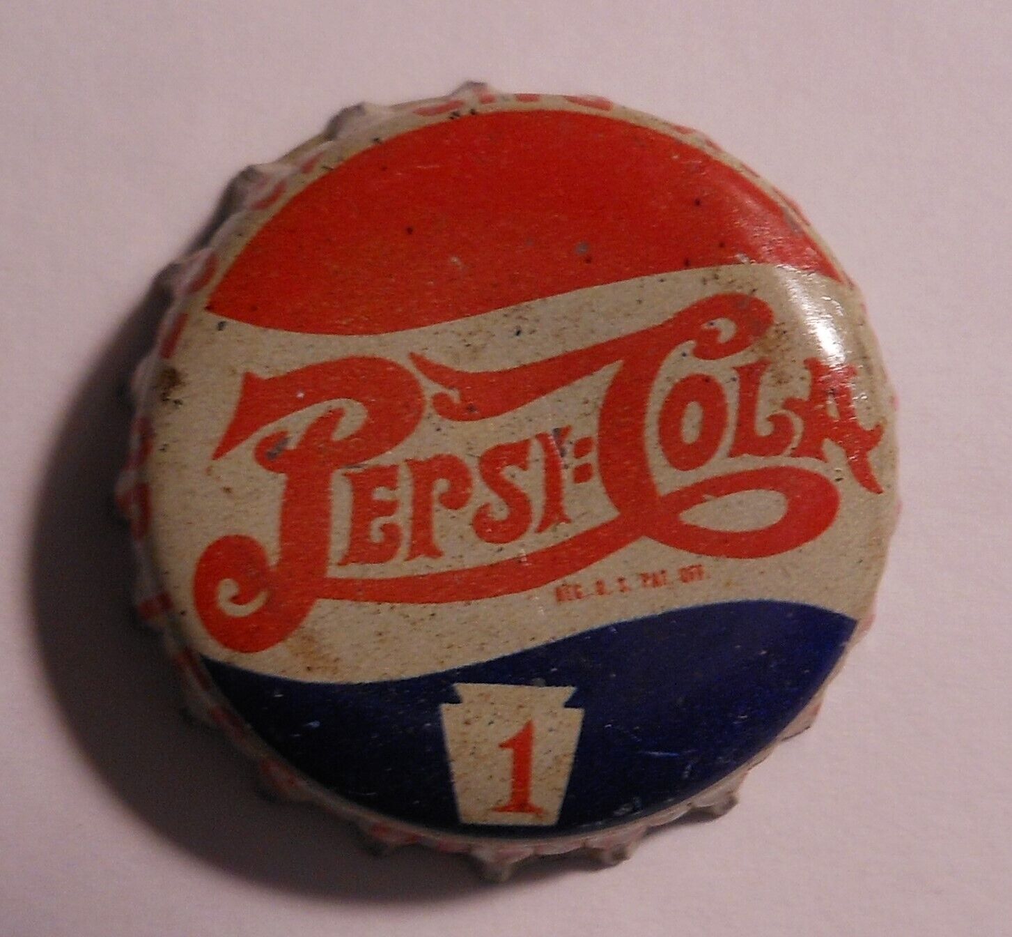 Vintage Pepsi Cola 1940\'s..Penn 1 Tax Stamp..cork...used..Soda Bottle Cap