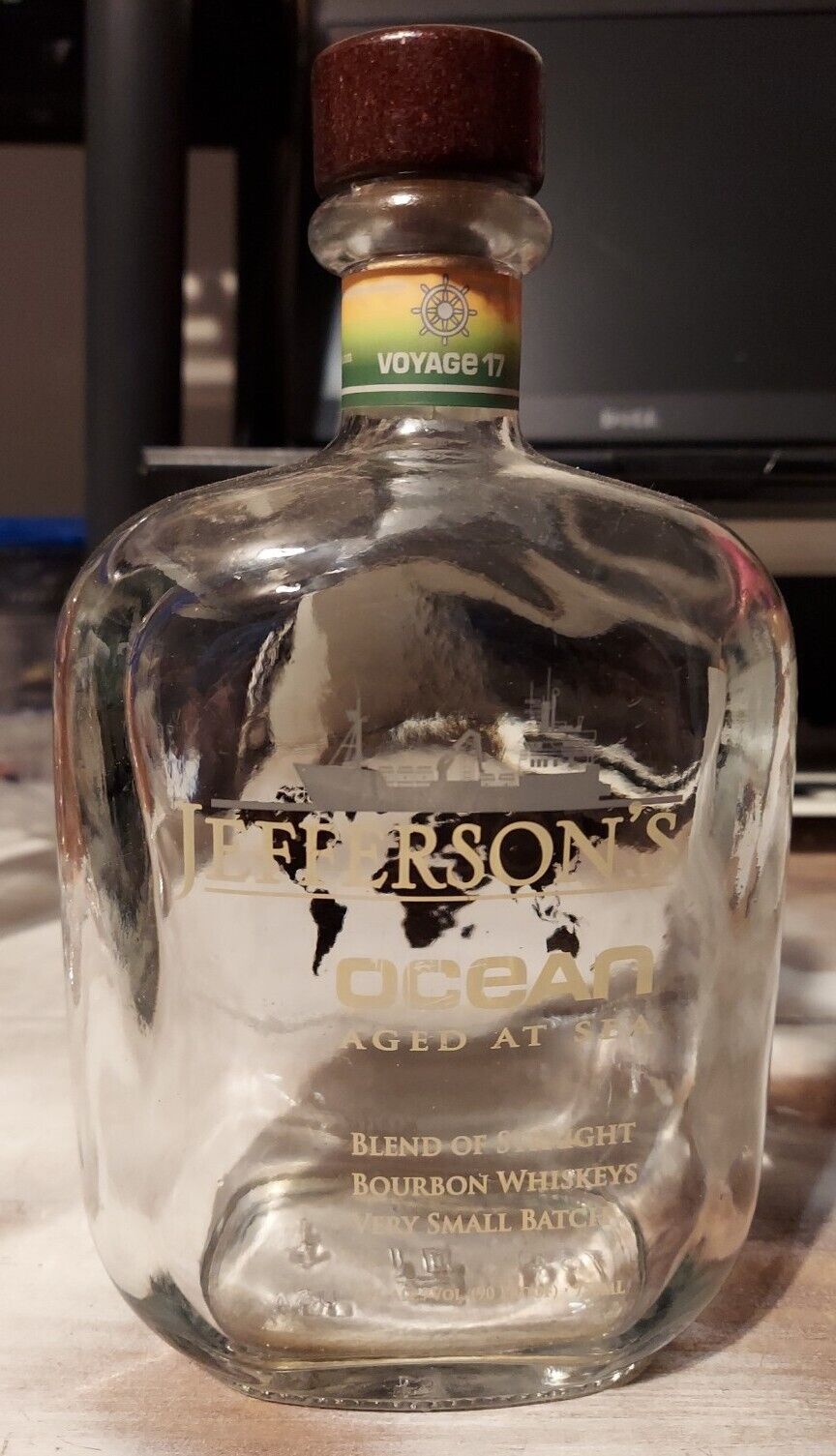 Jefferson\'s Ocean Voyage 21 Aged At Sea Bourbon Whiskey Empty Bottle 
