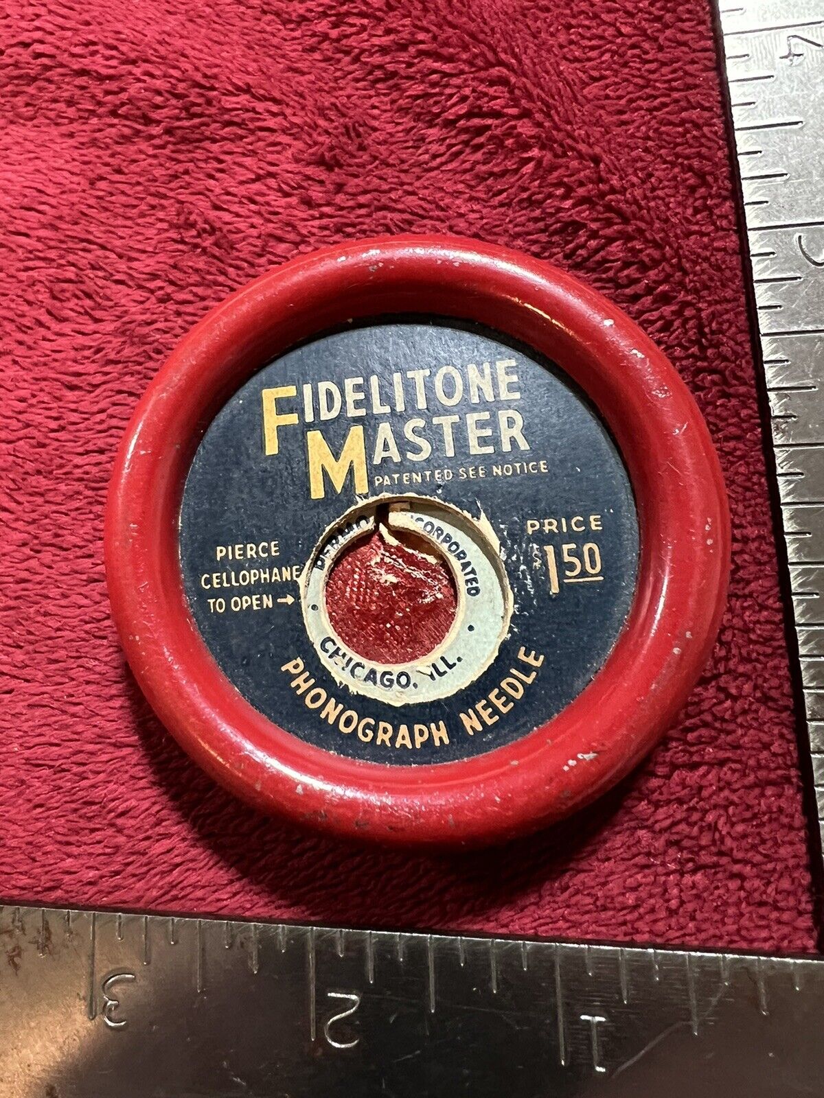 Vintage Fidelitone Master Phonograph Needle and Brush.  Needle Removed.