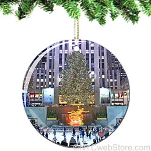 Rockefeller Center NYC Porcelain Christmas Ornament - New York City Travel Gift