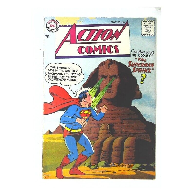 Action Comics (1938 series) #240 in Very Good minus condition. DC comics [h~