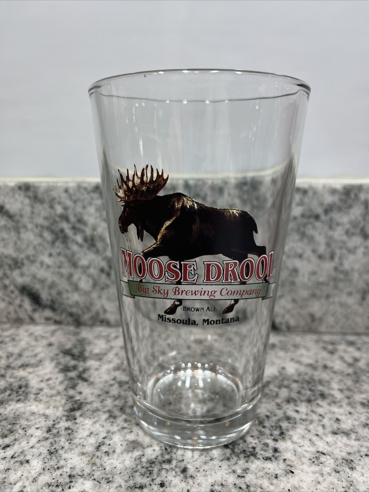 Moose Drool Pint Beer Glass Big Sky Brewing Company Brown Ale Missoula Montana