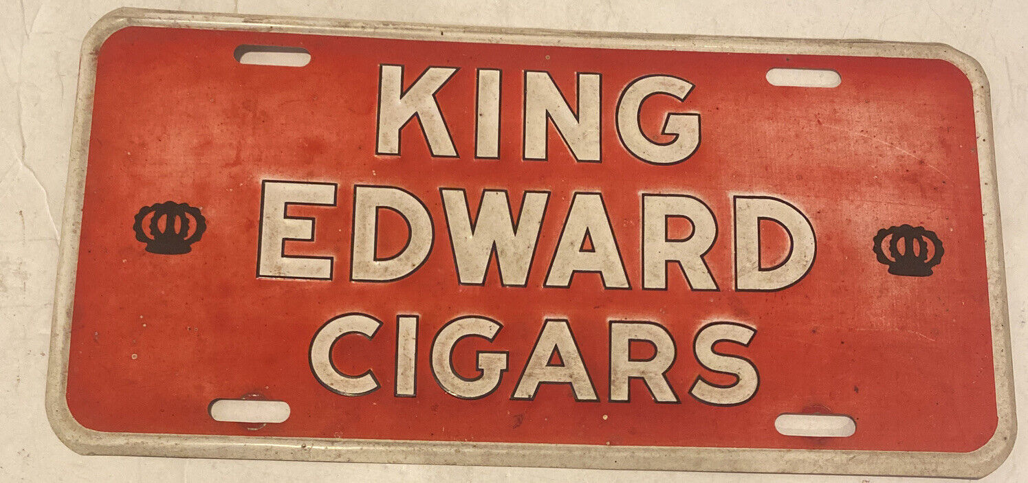 Vintage Rare King Edwards Cigars  Car Tag Plate