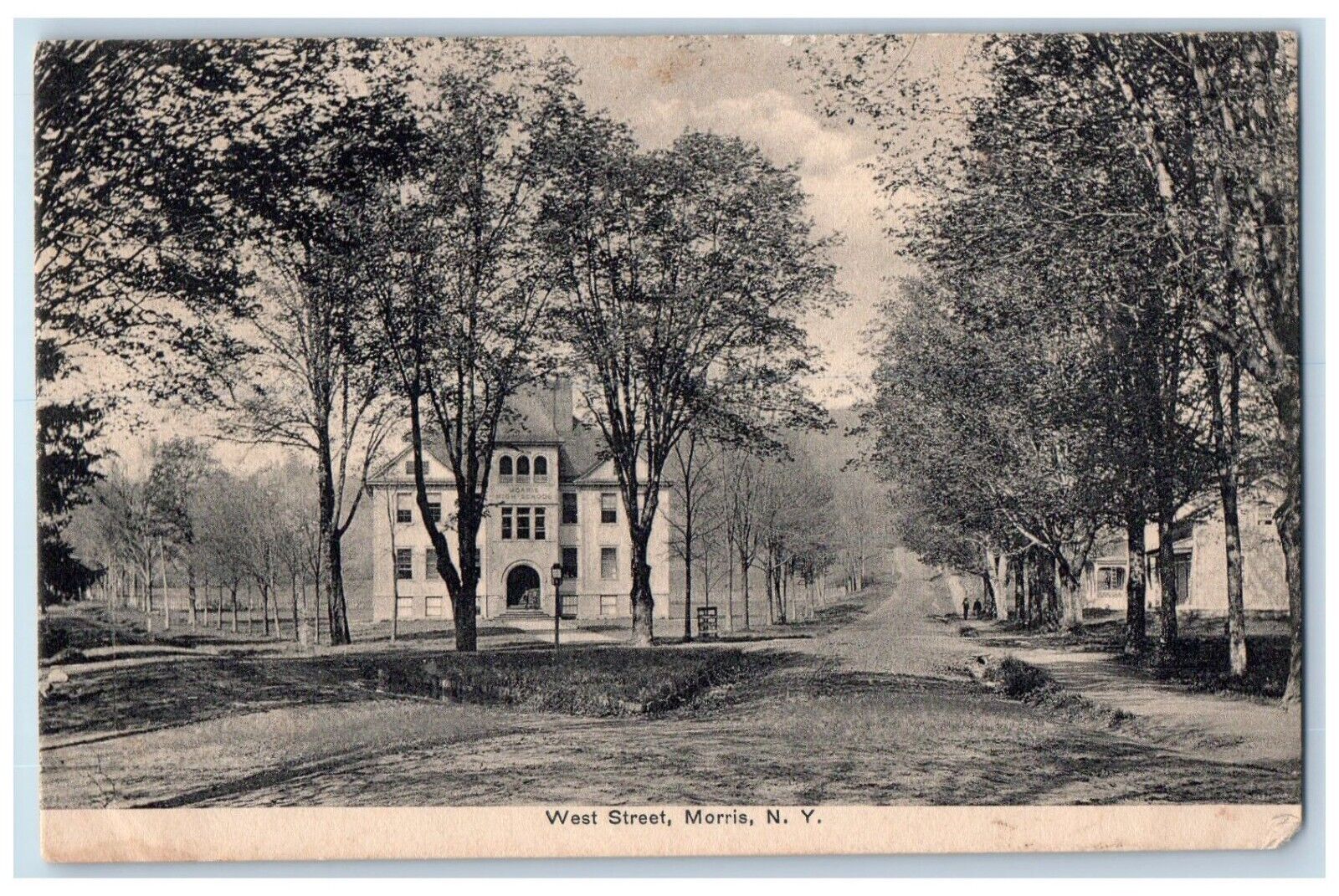 1912 West Street Road House Building Exterior Morris New York Vintage Postcard