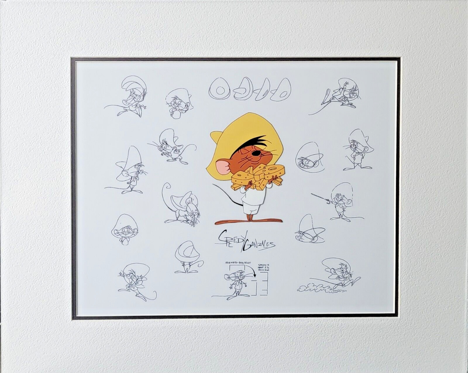 Speedy Gonzalas with Model Sheet Hand Inked & Hand Painted Animation Cel