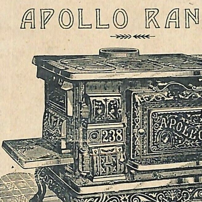 c1880's-90's Victorian Trade Card Apollo Range Minnig & Barto Pine Grove, PA 