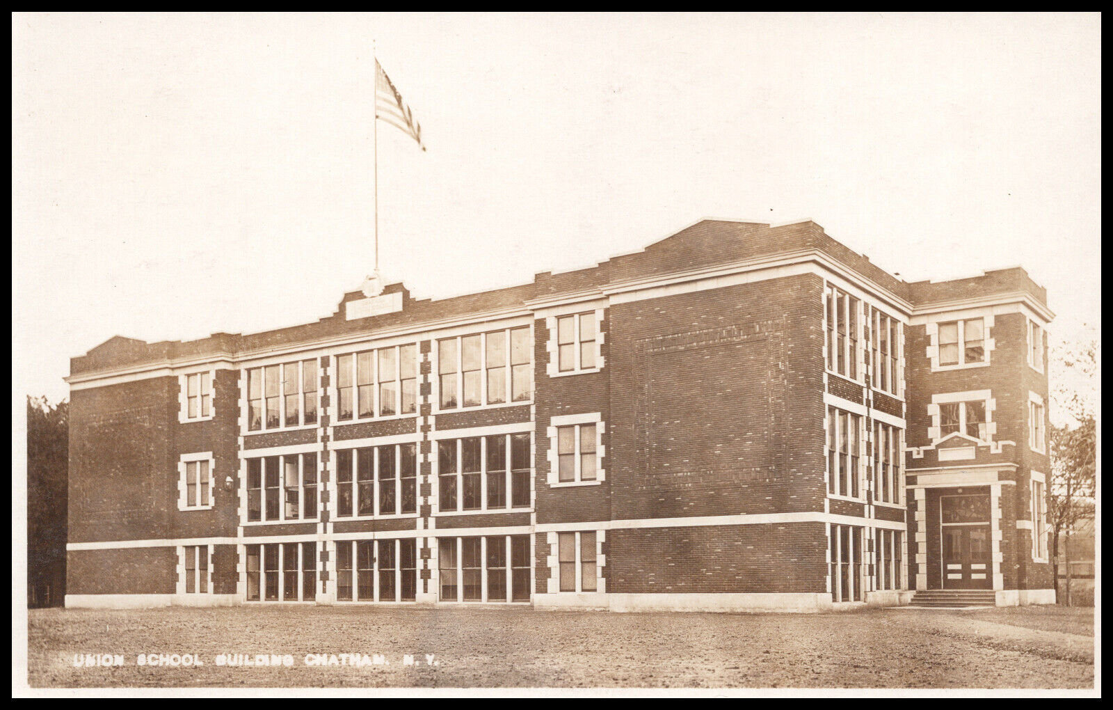 Chatham, New York, Union School, Columbia County, Real Photo Postcard RPPC