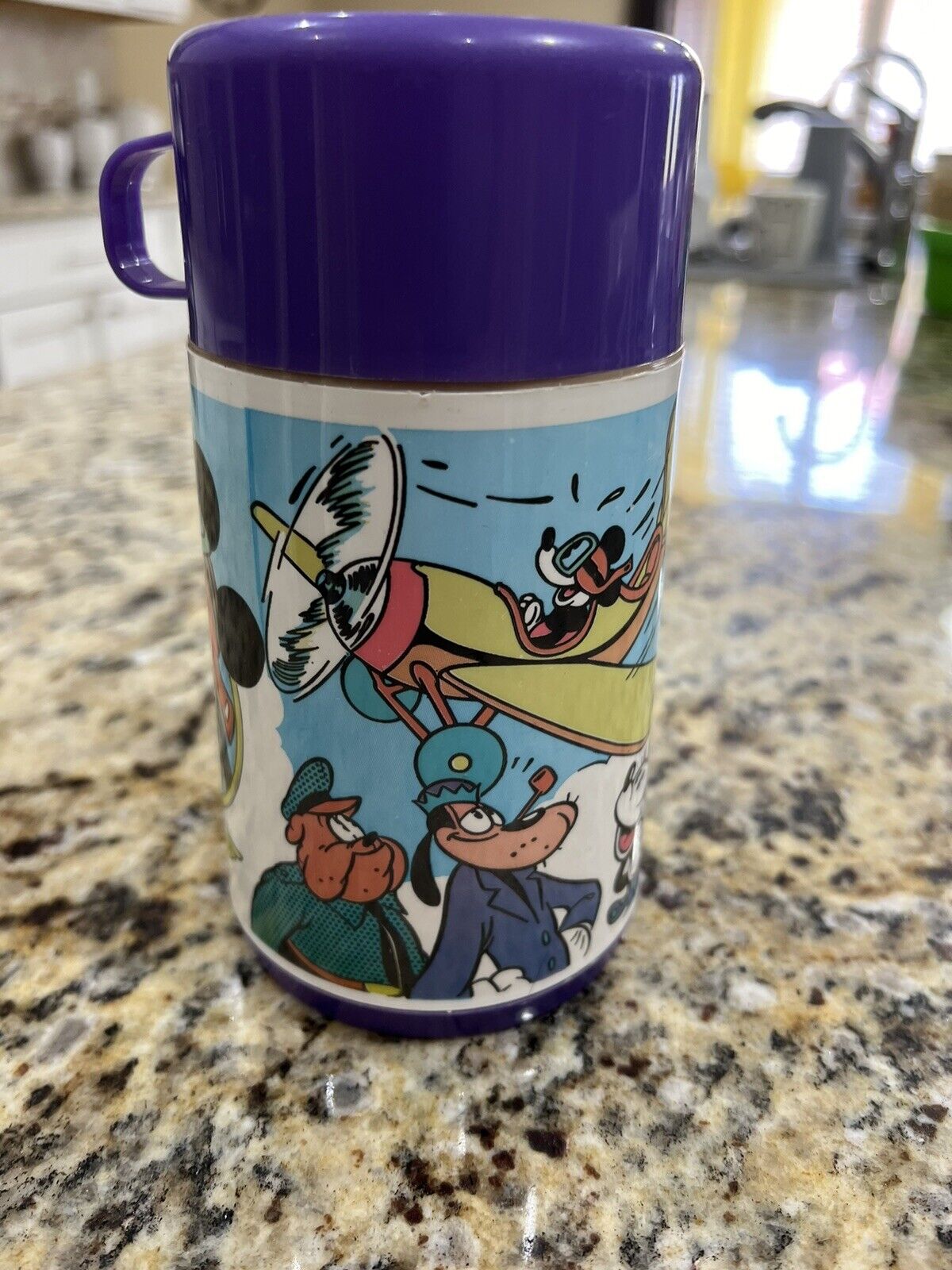 Vintage Aladdin Thermos Disney\'s Mickey Mouse In The Mail Pilot