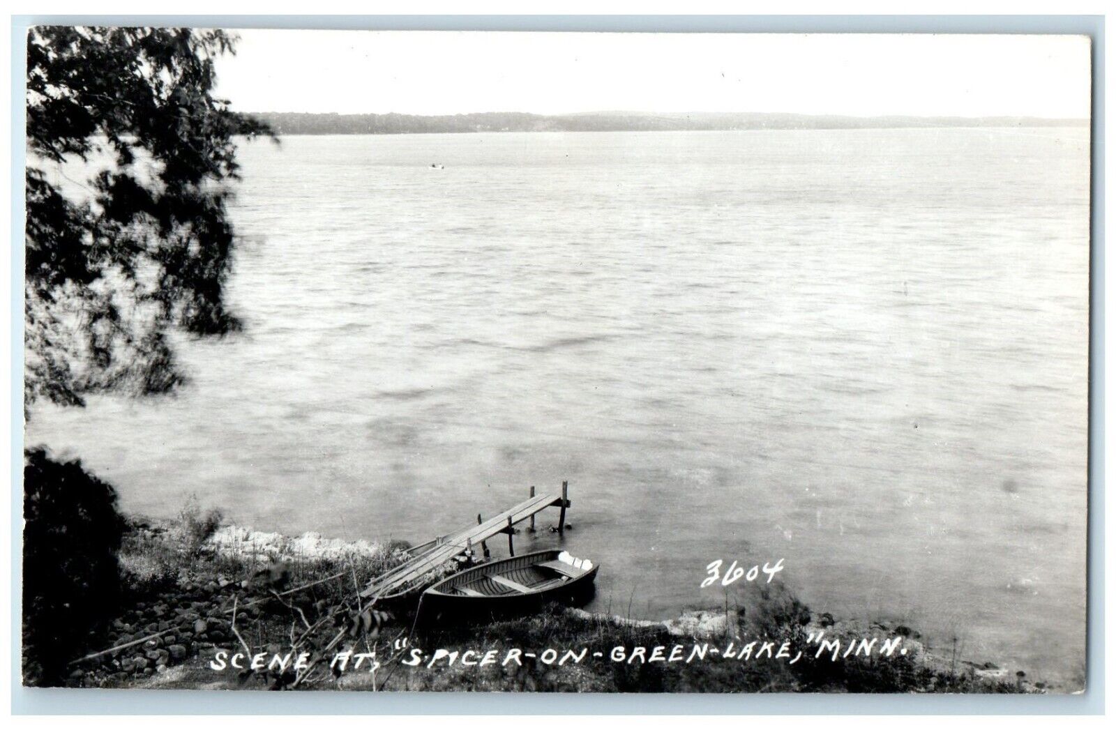 c1950\'s Boat Scene At Spicer On Green Lake Minnesota MN RPPC Photo Postcard