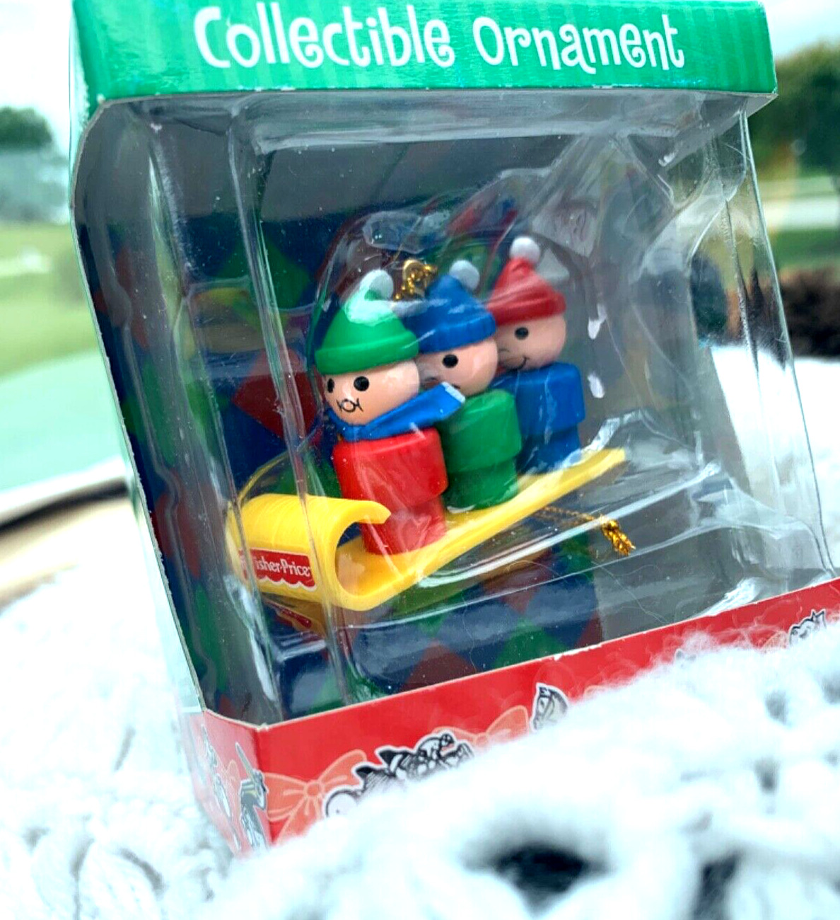 New In Box Fisher Price Little People Tobogen ornament-VERY RARE