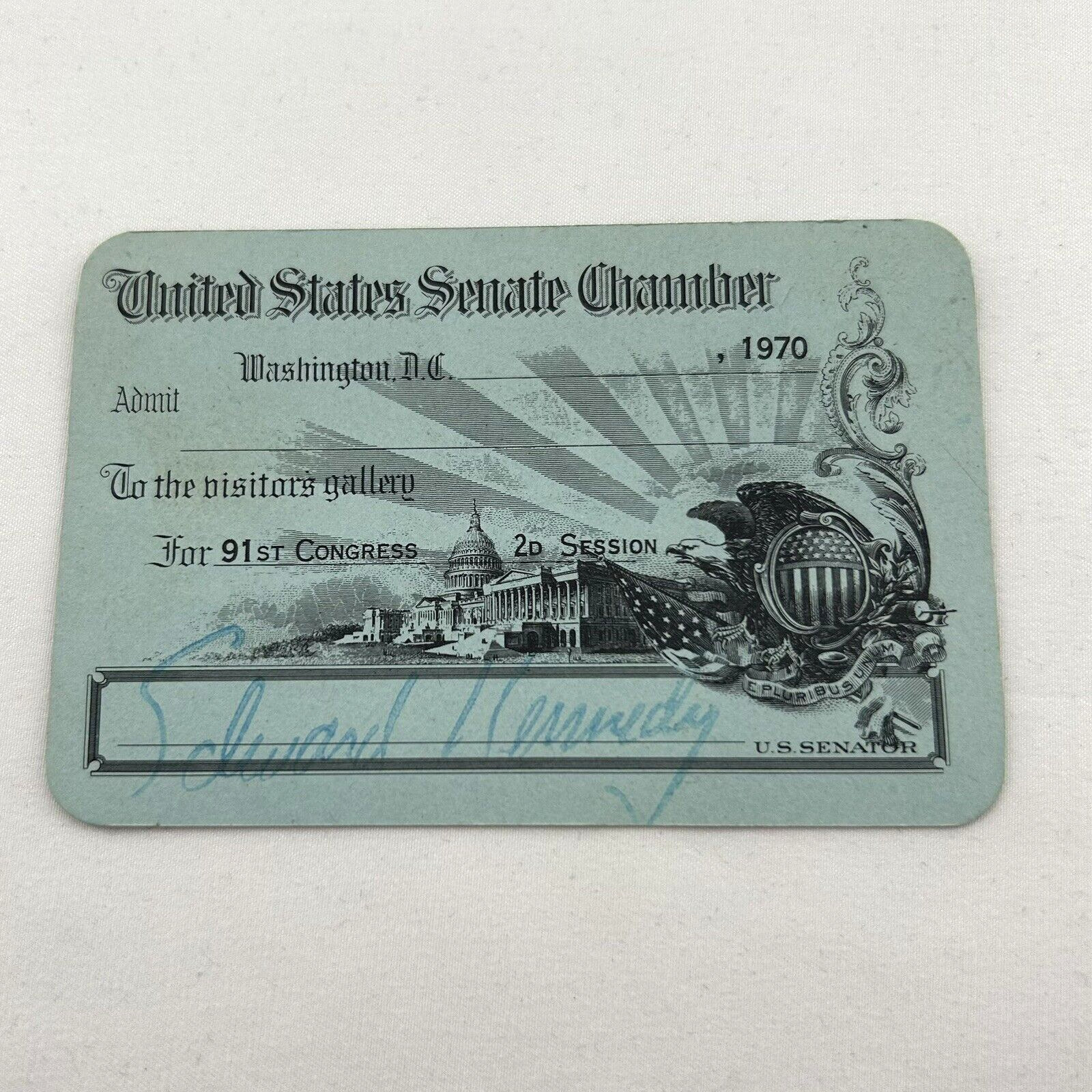 United States Senate Chamber Pass Edward Kennedy 1970