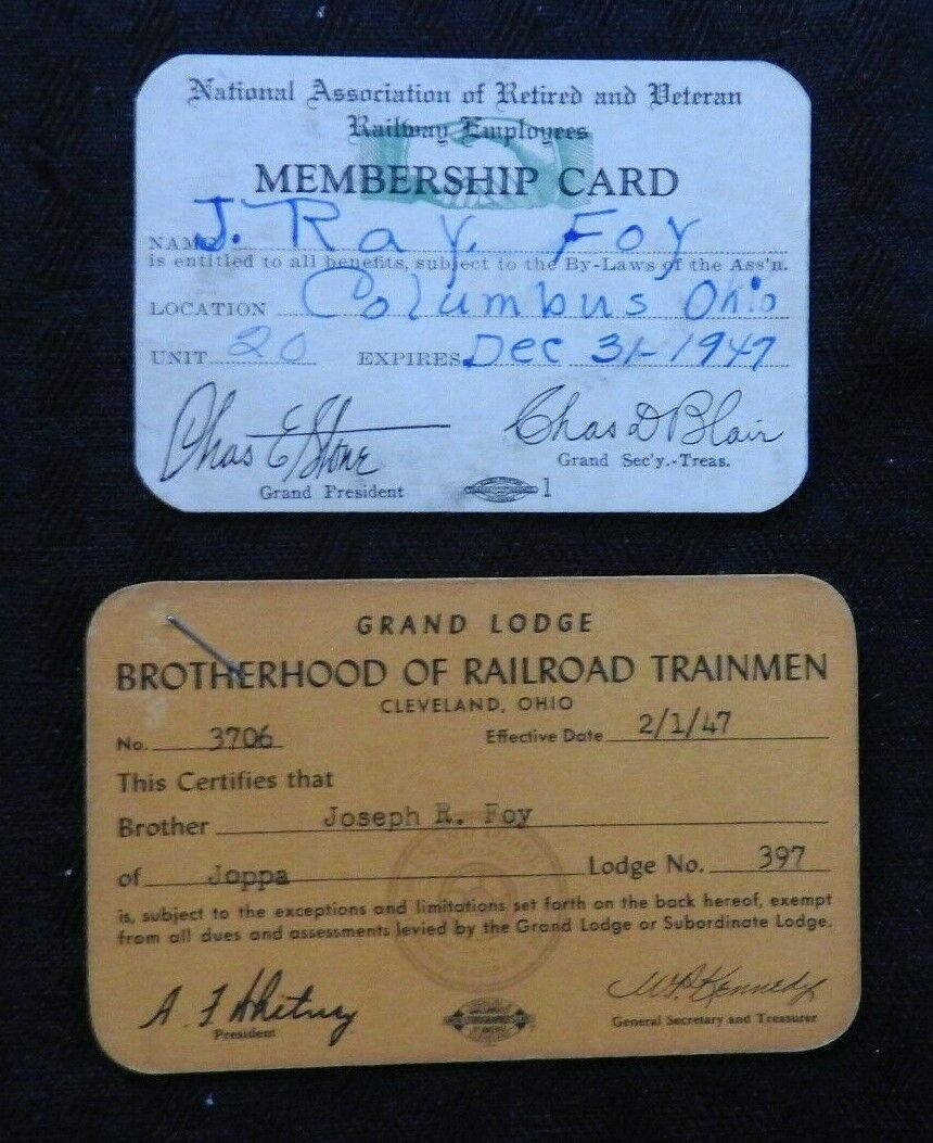 1947 BROTHERHOOD OF RAILROAD TRAIN MEN CHARLES STONE BLAIR A F WHITNEY JOE FOY