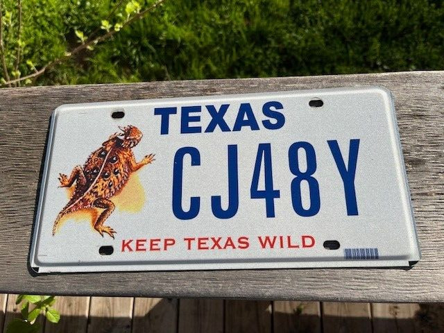Texas Horned Toad Keep Texas Wild Expired License Plate TCU