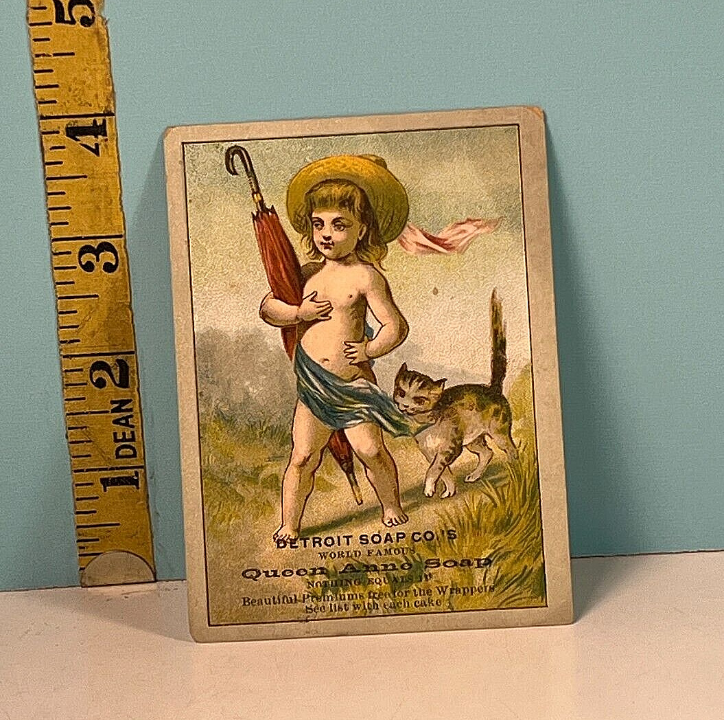 1800's Queen Anne Soap, No. 183 by Detroit Soap Co trade card .