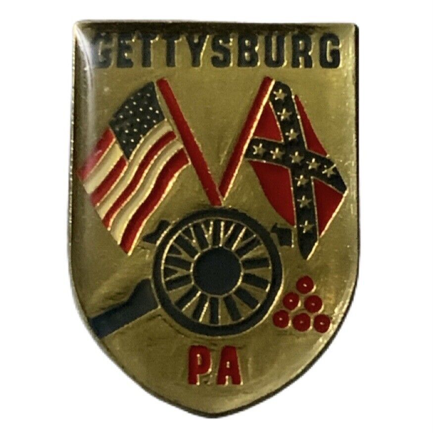 Vintage Gettysburg Pennsylvania Flags Cannon Travel Souvenir Pin