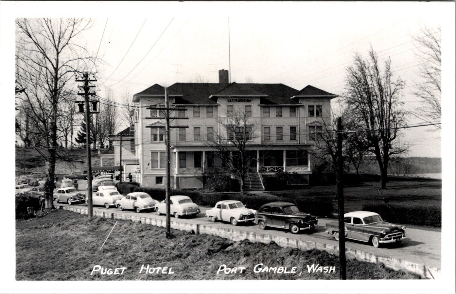 Port Gamble, WA Washington Puget Hotel RPPC Real Photo Postcard J174