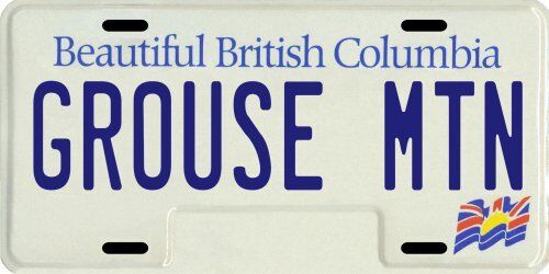 Grouse Mountain Vancouver Beautiful British Columbia Canada BC License Plate