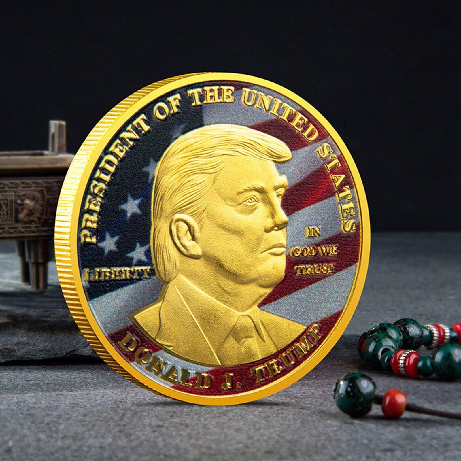 President Donald Trump Inaugural Commemorative Novelty Coin Gold 2024