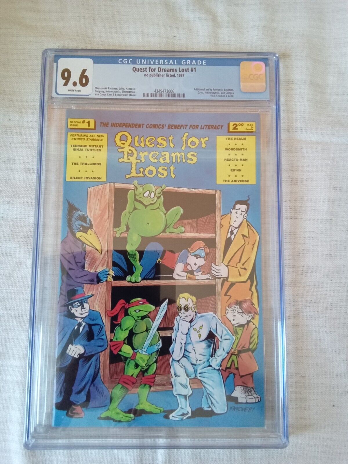 Quest for Dreams Lost #1 Tmnt story 1987 9.6 cgc only 1 book with a higher grade