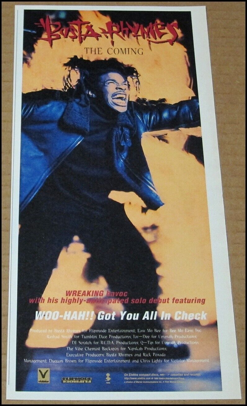 1996 Busta Rhymes The Coming Print Ad Album Advertisement Clipping 5\