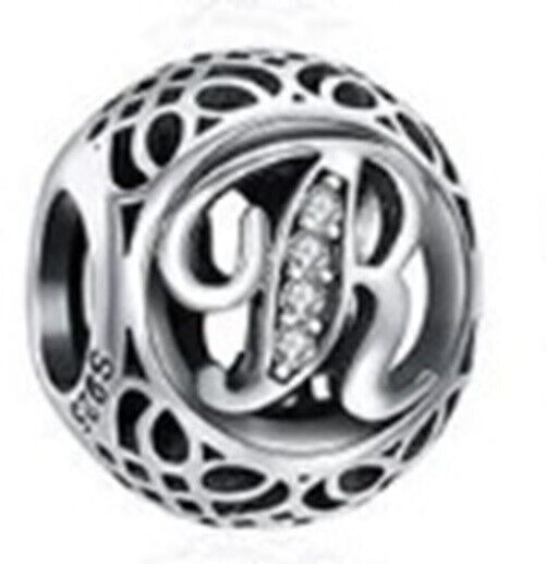 New Pandora Sterling Silver Authentic Vintage Initial Alphabet Letter R Charm