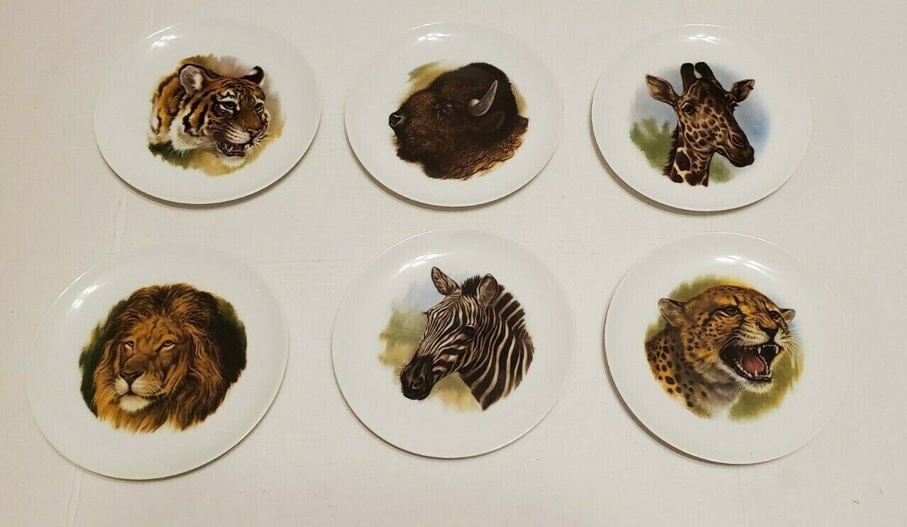 Hoffritz Porcelain Wildlife Decorative Plate Set of 6 - 7 1/2\