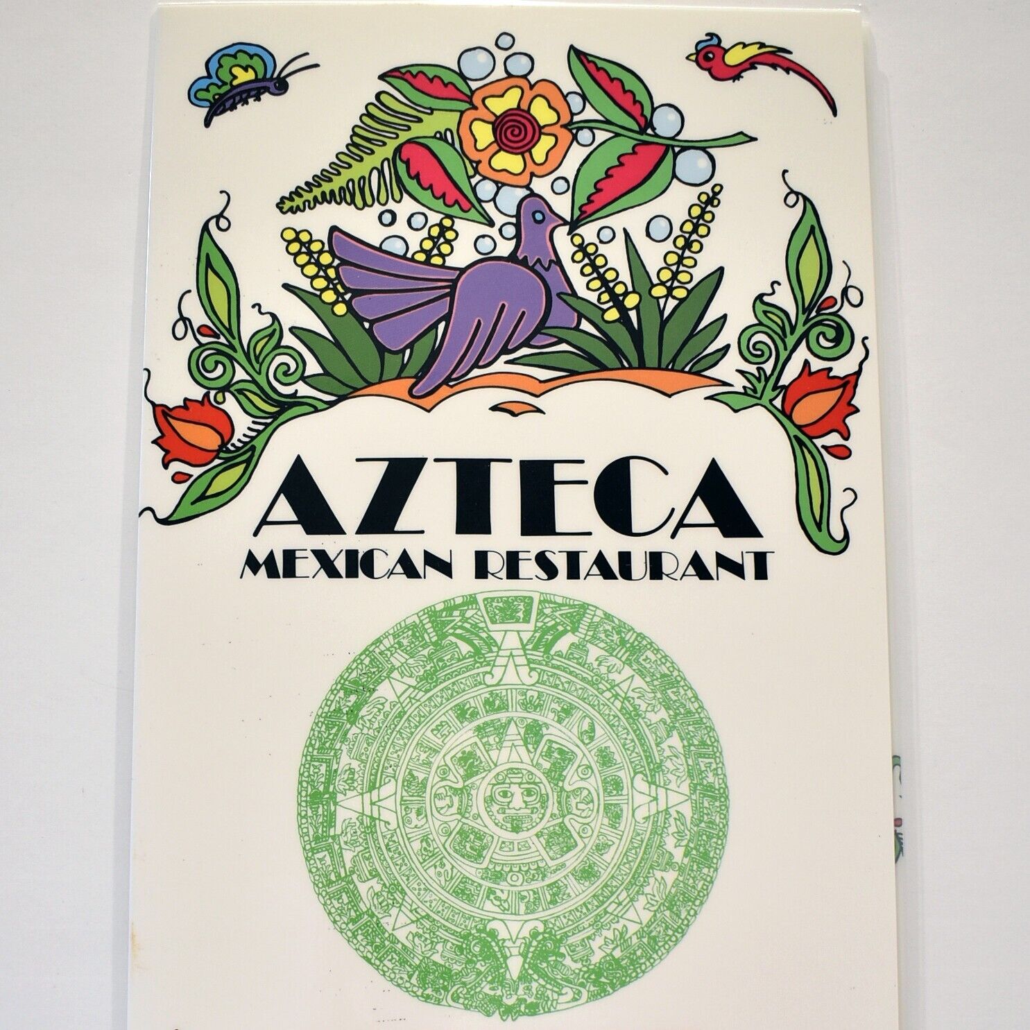 Vintage 1989 Azteca Mexican Restaurant Menu Northgate Way Seattle Washington