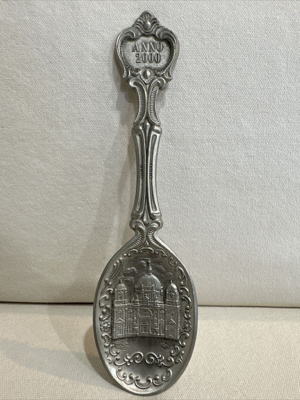 Vintage SKS Zinn Germany Pewter Souvenir Spoon Collectible Anno 2000 Dom Berlin