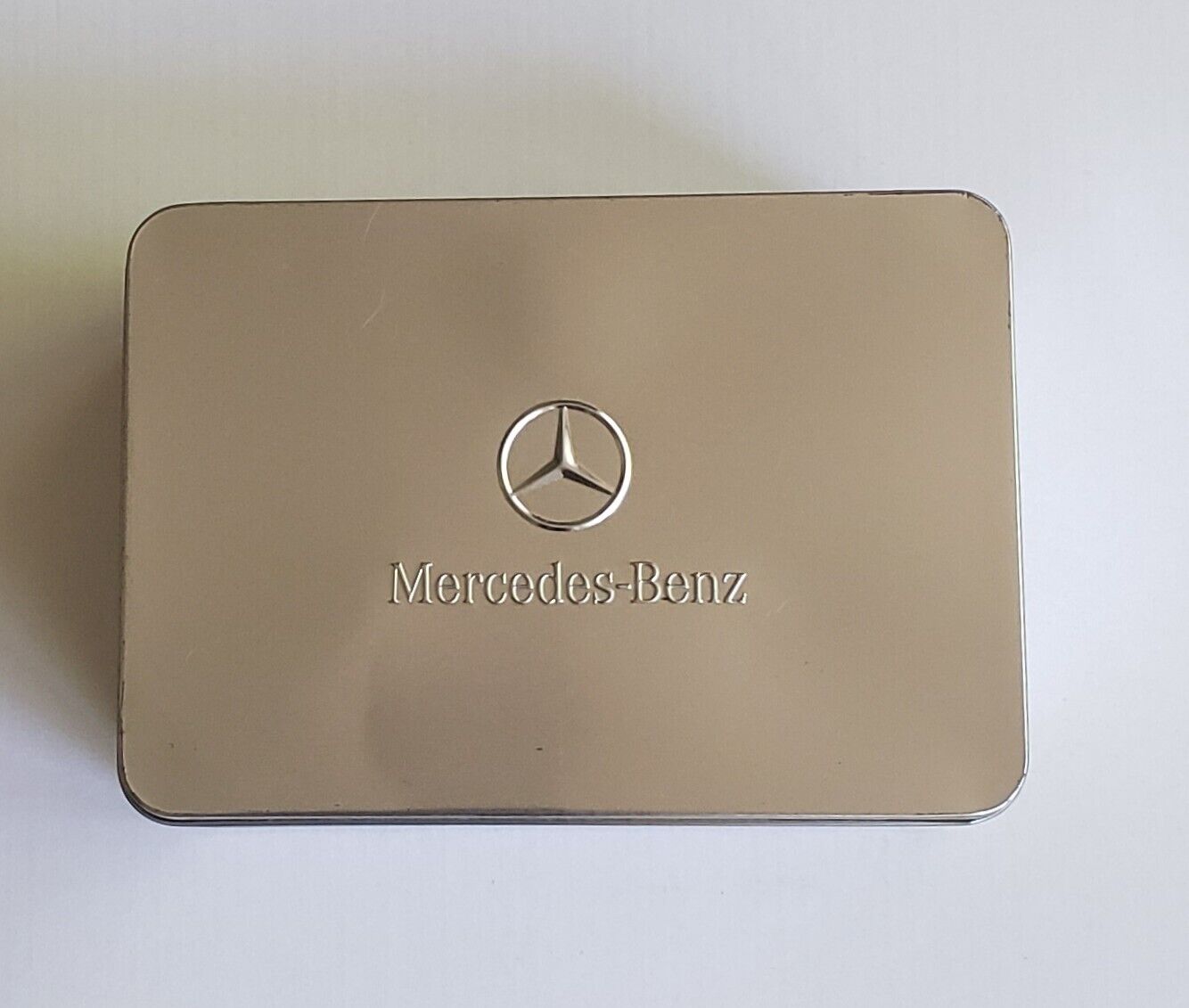 Silver Mercedes Benz Advertising Tin Very Cool 10\