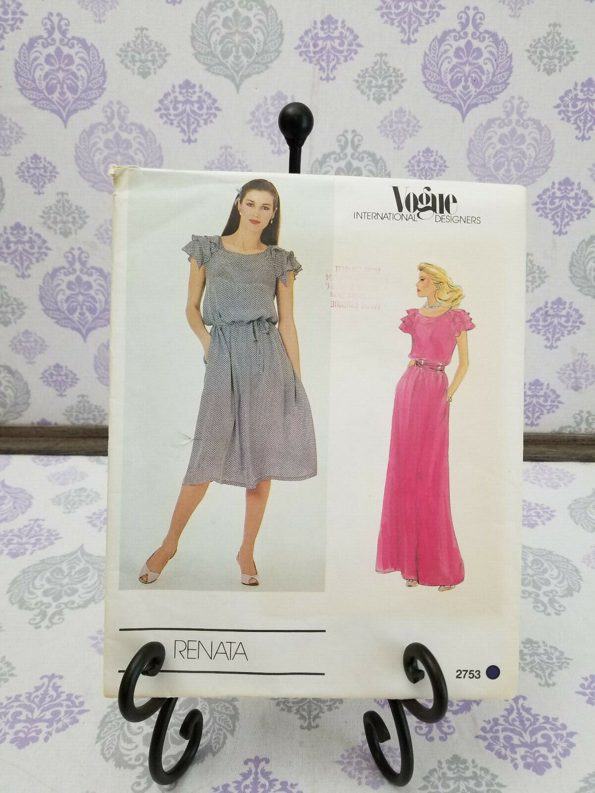 Vintage Vogue International Designers Patterns #2753 Designed by Renata Uncut  