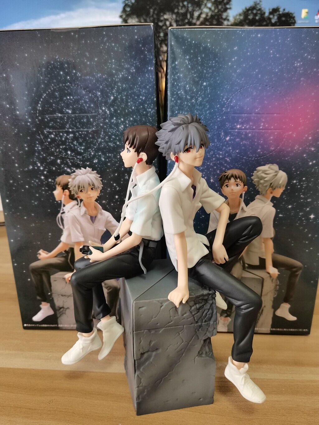 2pcs/set Anime Nagisa Kaworu & Ikari Shinji PVC Figure Statue New In Box 18cm