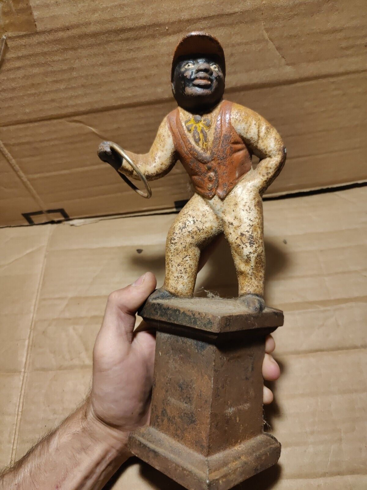 Rare Antique Black Slave Boy Cast Iron Hard To Find &Possible Original Paint 