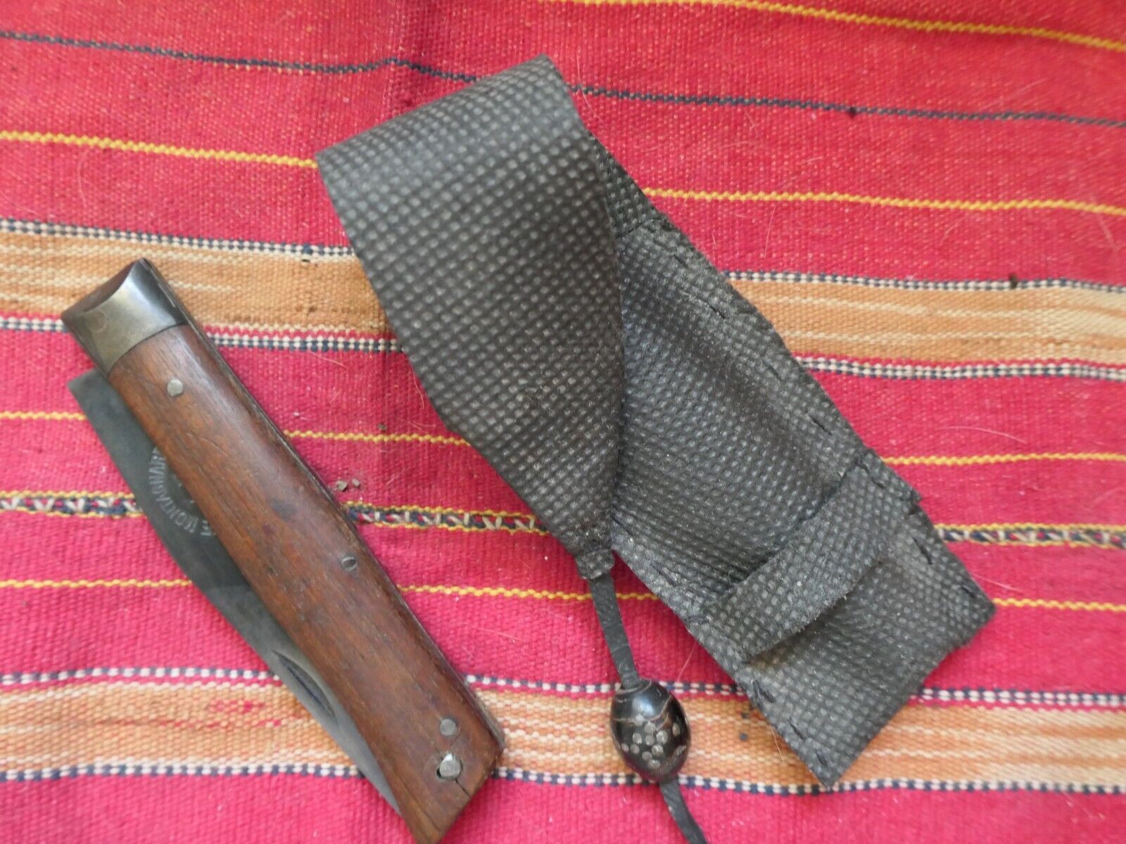 French Opinel Montagnard Folding Knife & sheath
