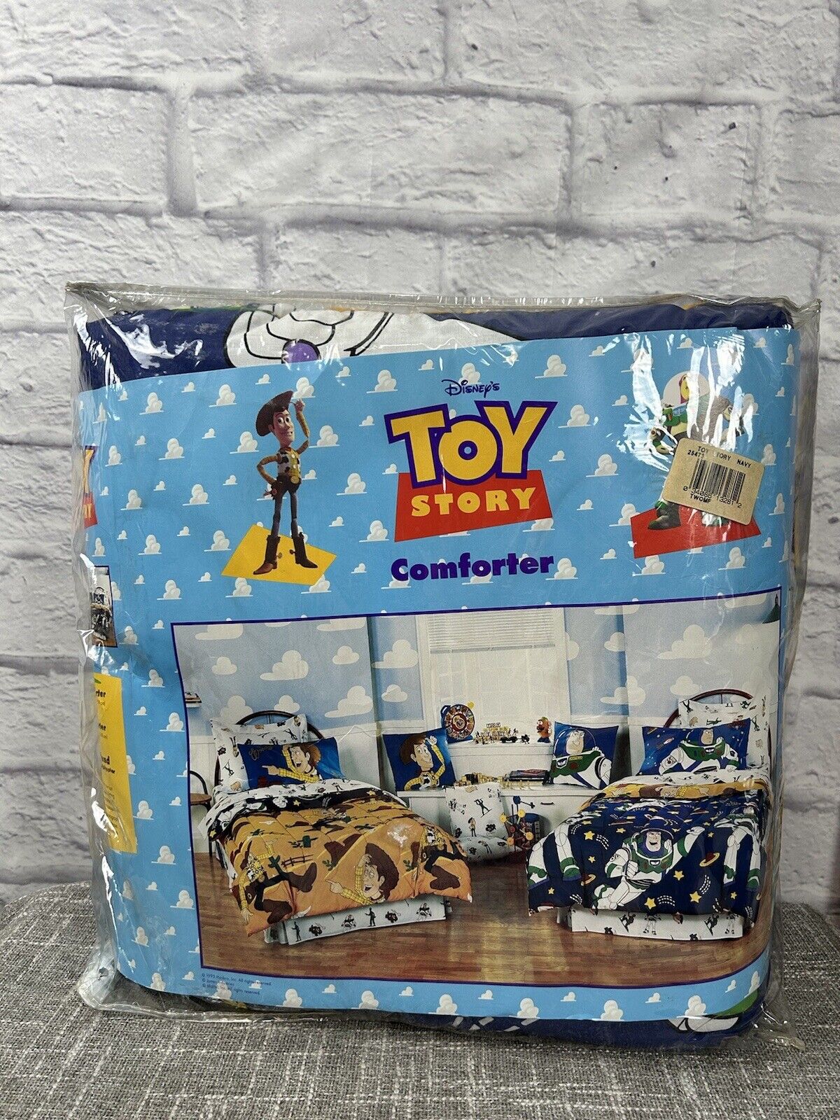 Vintage Toy Story Twin Comforter 1995 New 62x86 Reversible Woody Buzz NEEDS WASH