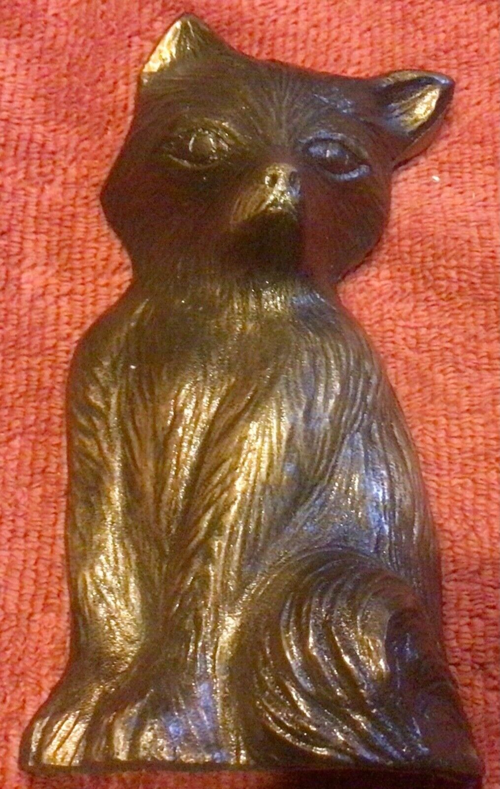 Extra Large Cast Iron Brass Colored Fox Door Stop