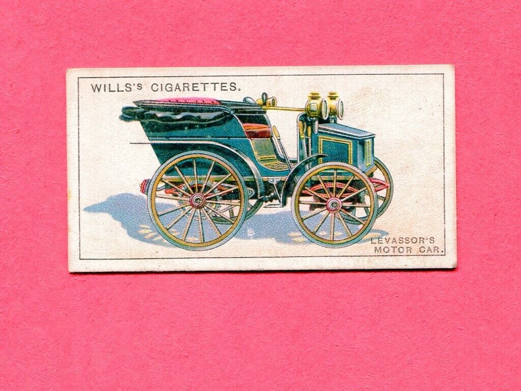 1915 W.D. & H.O. WILLS CIGARETTES FAMOUS INVENTIONS CARD #33 LAVASSOR MOTOR CAR