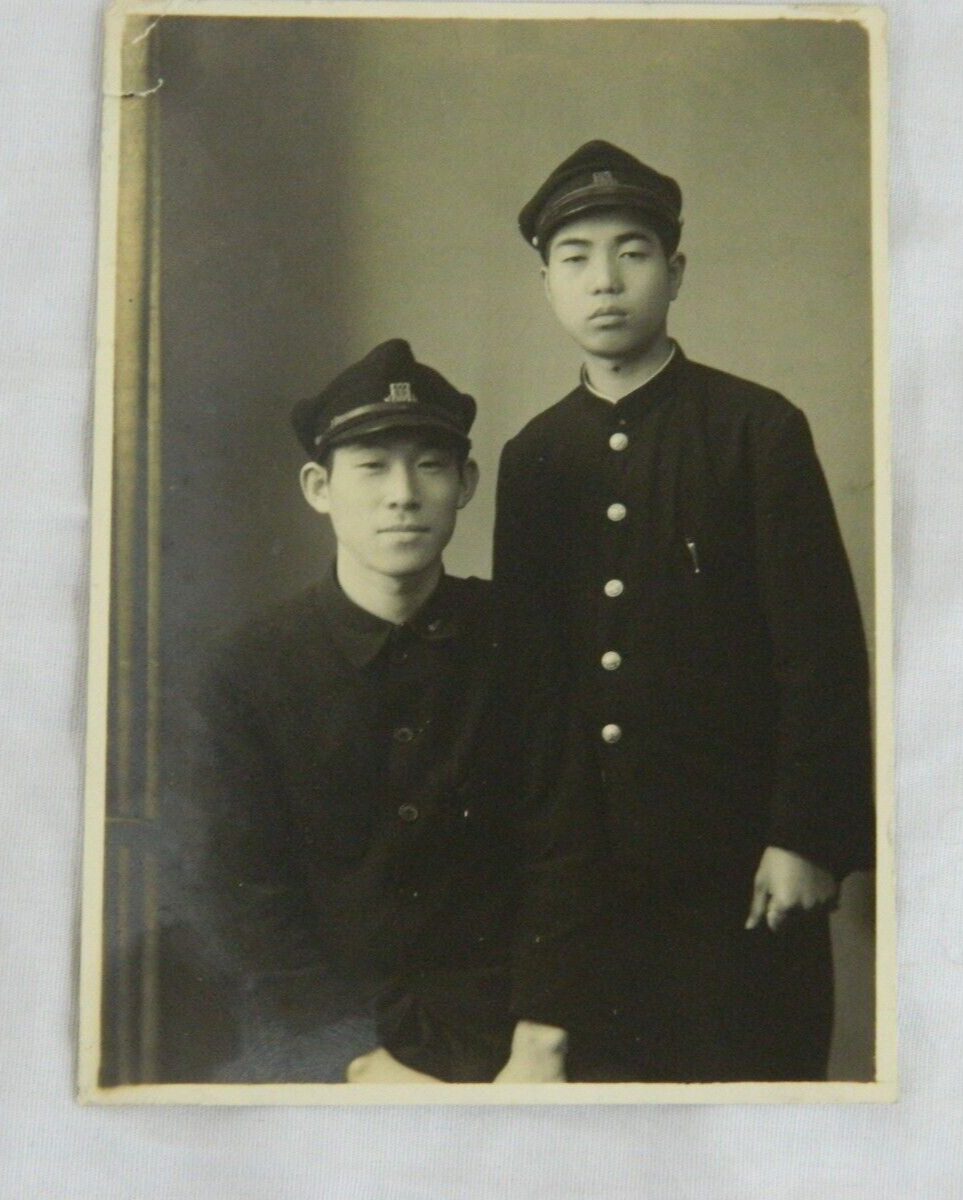 Vtg. WWII Japanese Imperial Army Navy Cadets Uniform Military B&W Photograph WW2